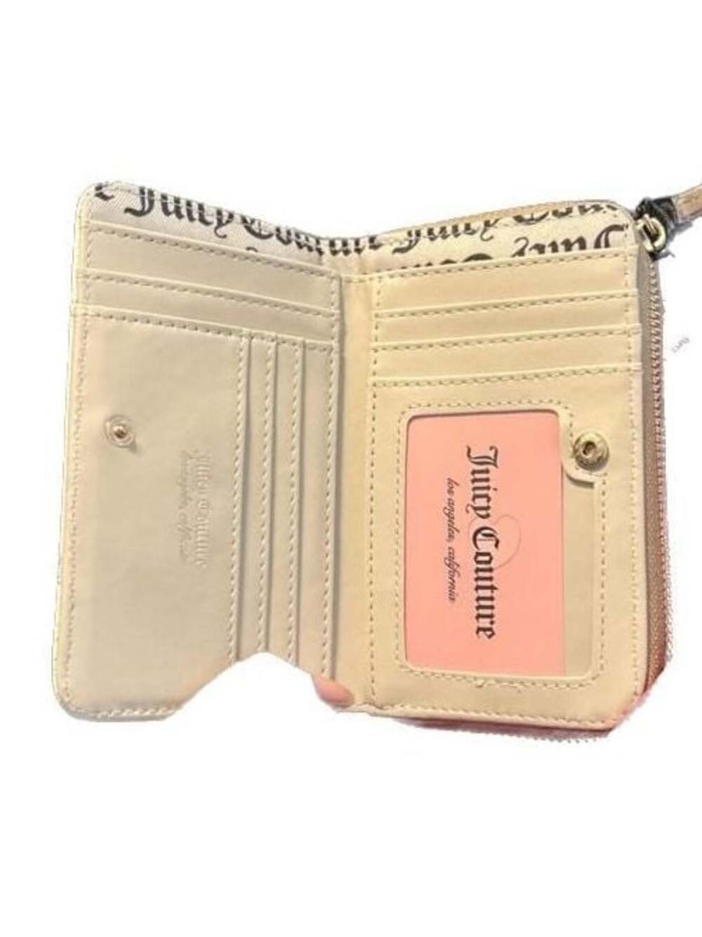 Juicy Couture Love Never Dies Bifold Wallet in Pecan/White with Logo Heart - Picture 6 of 6
